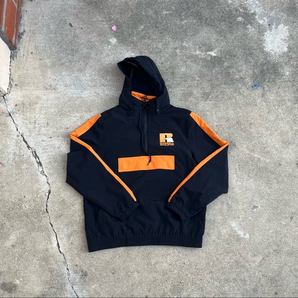 Russel Athletic Black and Orange Windbreaker - Picture 1 of 5